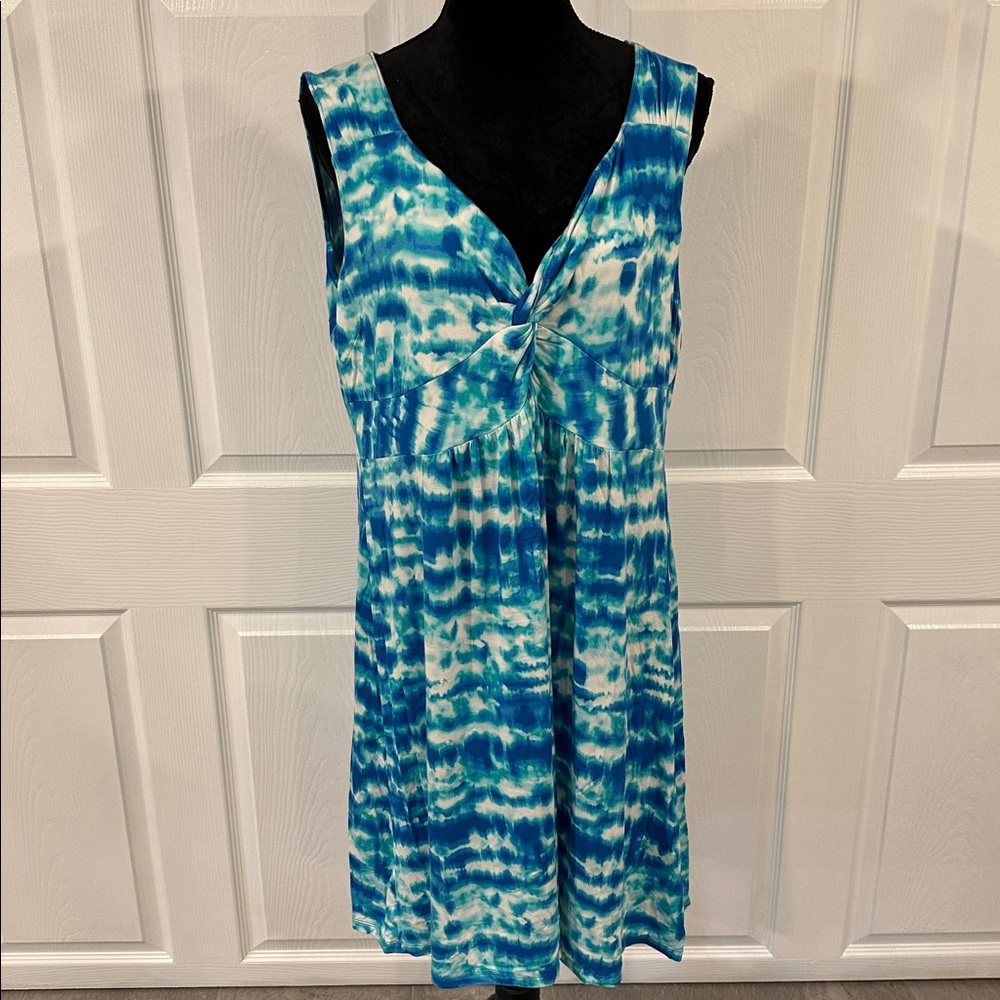 Women’s style & co Blue Tie-Dye Sleeveless Dress. Size 1X - Picture 5 of 10